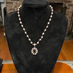 Janice Girardi designs sterling silver and pearl necklace.